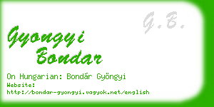 gyongyi bondar business card