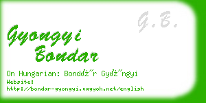 gyongyi bondar business card